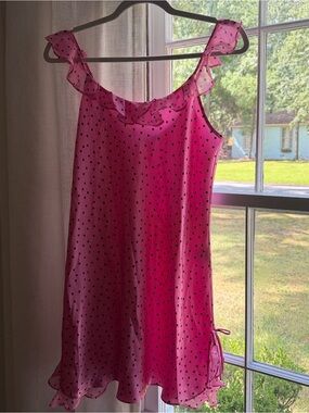 Morgan Taylor Pink Polka Dot Ruffle Chemise